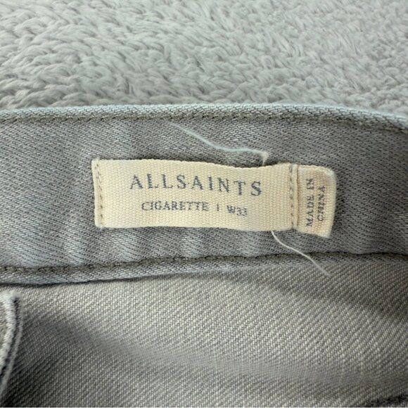 All Saints Cigarette Men's Jeans 32x30 Light Grey Denim - Picture 2 of 11